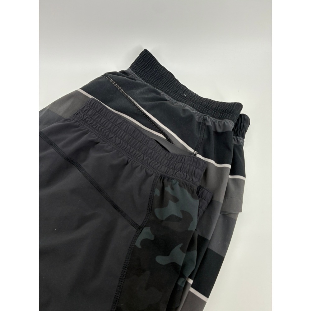 Lot of 2 Lululemon Athletic Shorts Bundle Striped Black Camo Training Gym 2XL